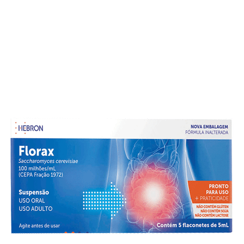 Antidiarreico Florax 100 Milhões/Ml 5 Flaconetes