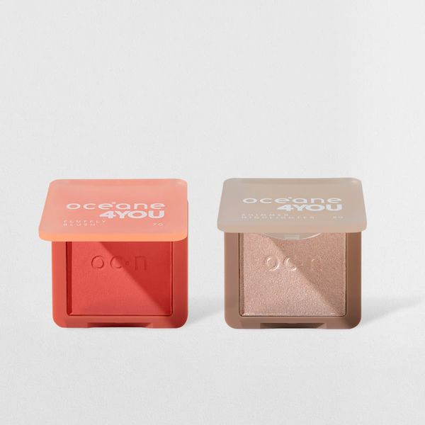 Kit Blush Cremoso Pêssego + Iluminador Facial Rosado 4you