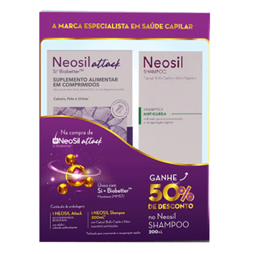 Kit Neosil Shampoo 200Ml + Attack 60 Comprimidos Revestidos