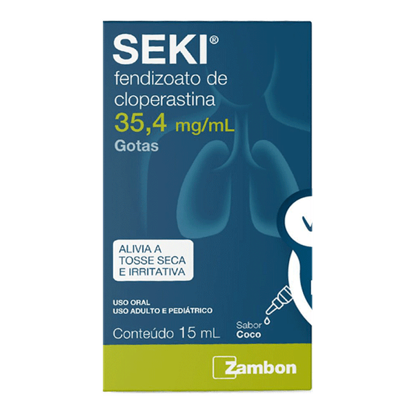 Antitussígeno Seki 35,4mg/ml sabor Coco 15ml Suspensão Oral Gotas