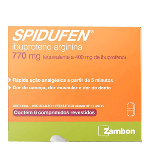 Analgésico E Antitérmico Spidufen 770Mg 6 Comprimidos Revestidos