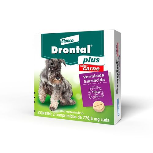 Drontal Plus - Para Cães Até 10Kg Cx Com 2 Comprimidos Sabor Carne Drontal Plus - Para Cães Até 10Kg Cx Com 2 Comprimidos Sabor Carne