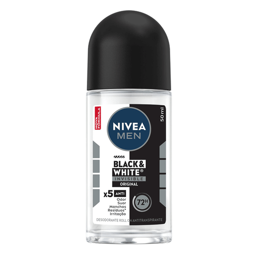 Desodorante Antitranspirante Roll On Nivea Men Black&White Invisible 50Ml