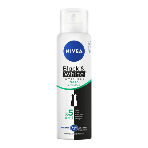 Desodorante Antitraspirante Aerossol Nivea Invisible Black & White Fresh 150Ml