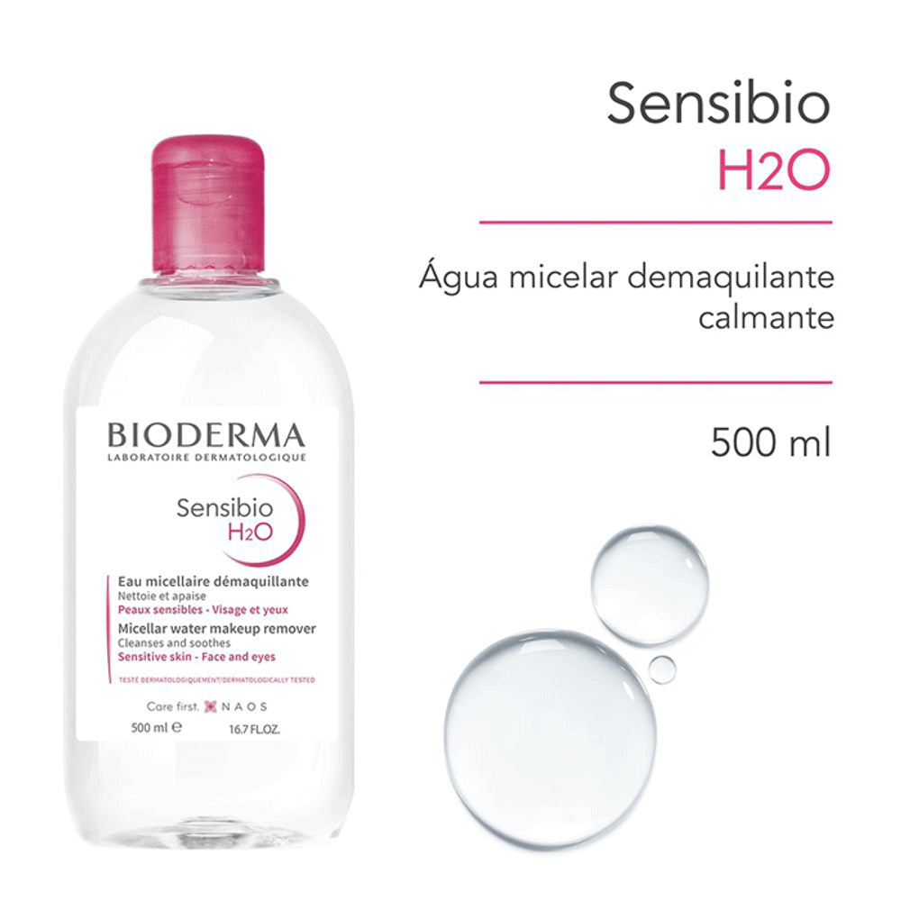 Água Micelar Dermatológica Calmante Bioderma Sensibio H2O 500ml