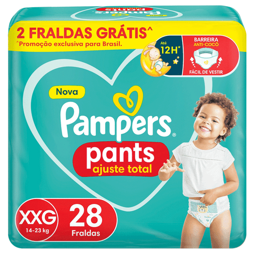 Fralda Pampers Pants Ajuste Total Roupinha Xxg 28 Unidades