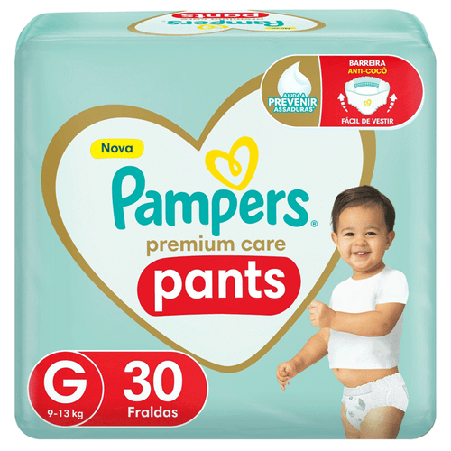 Fralda Pampers Pants Premium Care Roupinha G 30 Unidades