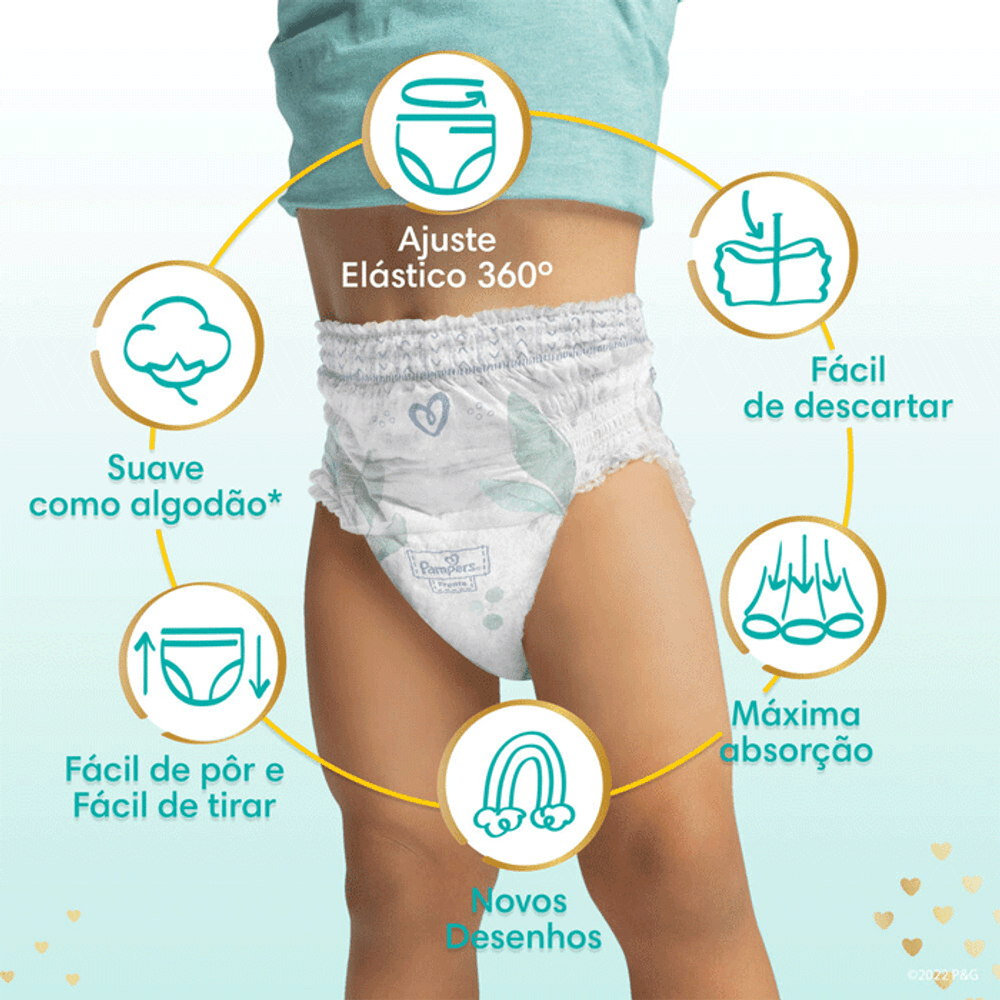 Fralda Pampers Pants Premium Care Roupinha M 34 unidades