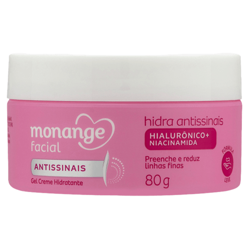 Hidratante Facial Monange Hidra Antissinais 80G Gel Creme