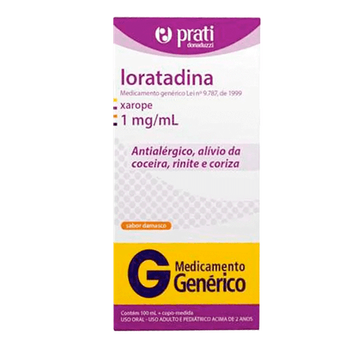 Antialérgico Loratadina 1Mg/Ml Genérico Prati-Donaduzzi 100Ml Xarope