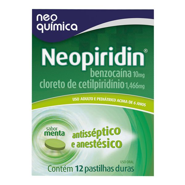 Antisséptico e Anestésico para Garganta Neopiridin 12 Pastilhas