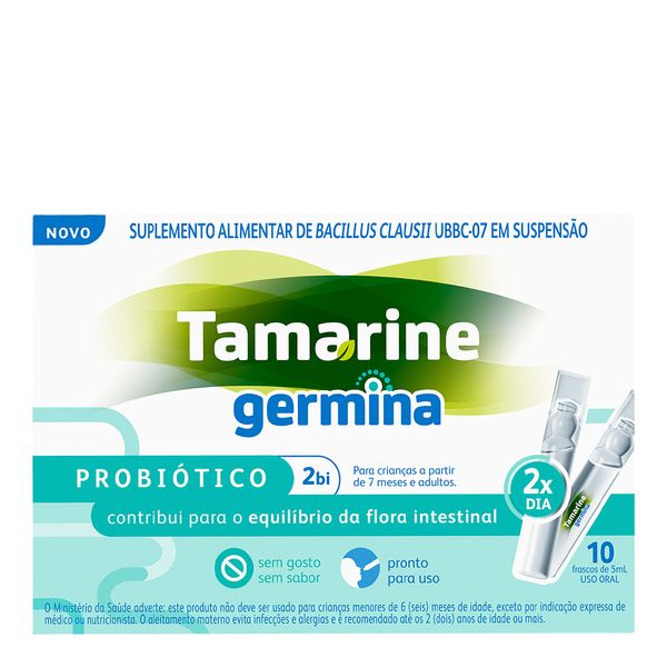 Probiótico Tamarine Germina Sem Sabor 10 Unidades 5ml Cada