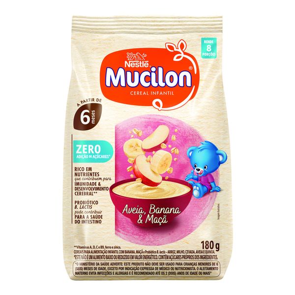 Cereal Infantil Mucilon Seleção Da Natureza Banana, Maçã e Quinoa 180g