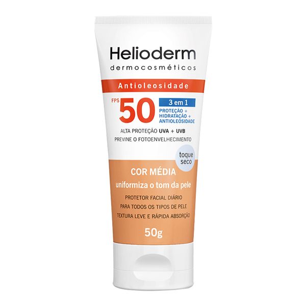 Protetor Solar Facial Helioderm FPS50 Com Cor 50g