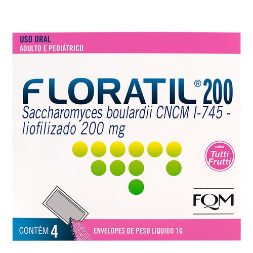 Probiótico Floratil 200Mg Fqm 4 Envelópes
