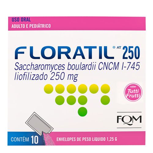 Probiótico Floratil At 250Mg Fqm 10 Sachês