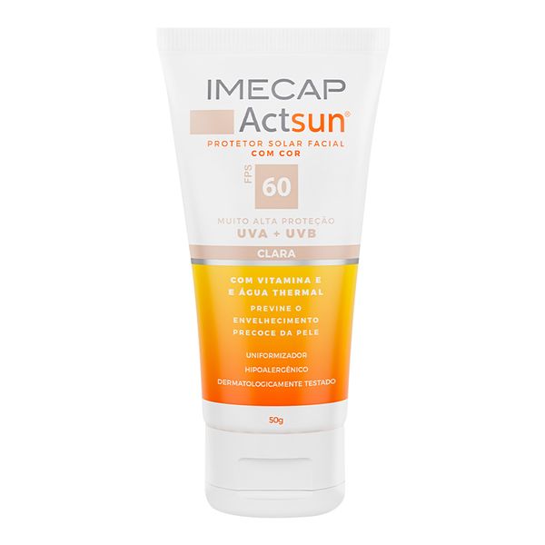Protetor Solar Facial Imecap Actsun FPS60 Pele Clara FQM 50g