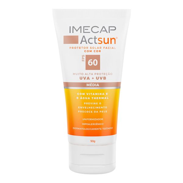 Protetor Solar Facial Imecap Actsun FPS60 Médio FQM 50g