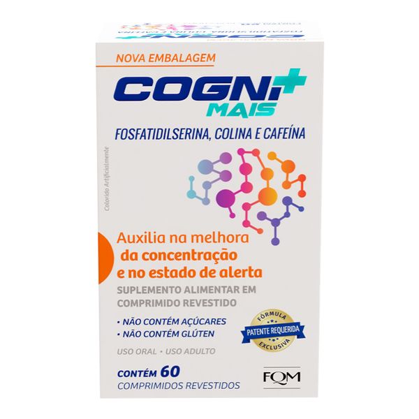 Suplemento Alimentar Cogni Mais Concentração e Memória FQM 60 Comprimidos