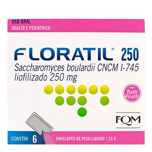 Probiótico Floratil At 250Mg Fqm 6 Envelopes Pó Tutti Frutti