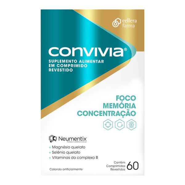 Suplemento Alimentar Convivia Foco, Memória e Concentração Cellera Farma 60 Comprimidos