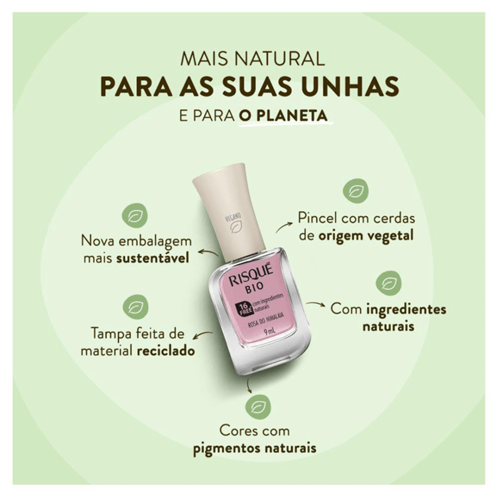 Esmalte Risqué Bio Rosa Cremoso Rosa do Himalaia 9ml - Drogaria Sao Paulo