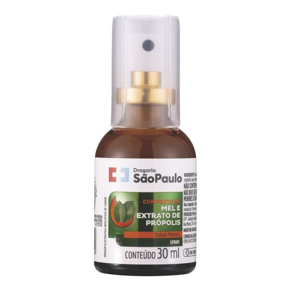Spray Mel e Própolis Drogaria São Paulo Sabor Menta 30ml