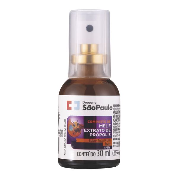 Spray Kids Mel e Própolis Drogaria São Paulo Sabor Tutti-Frutti 30ml