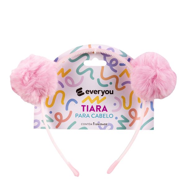 Tiara Infantil Ever You Pompom Rosa 1 Unidade