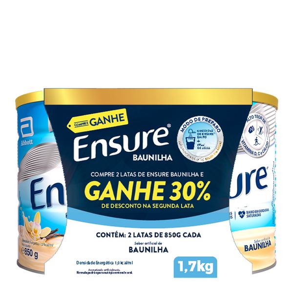 Complemento Alimentar Ensure Baunilha 2 Unidades de 850g