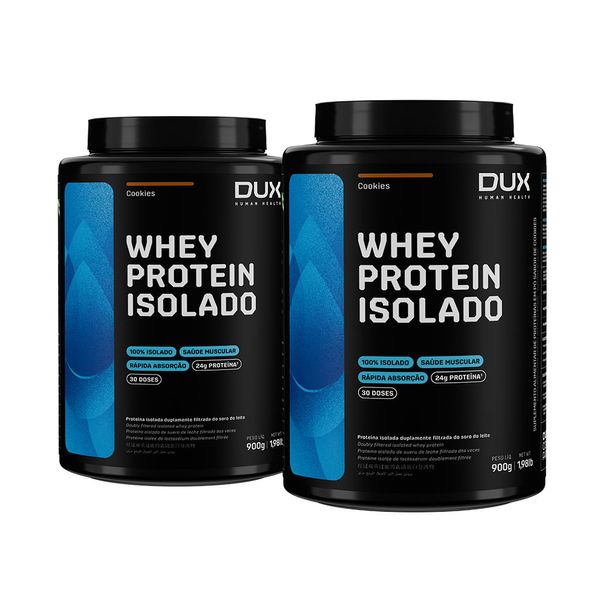 DUO WHEY PROTEIN ISOLADO 900g Baunilha + Sem Sabor 900g