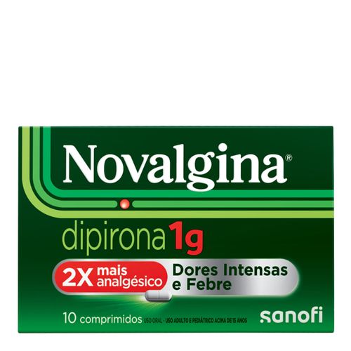 Analgésico E Antitérmico Novalgina 1G Dipirona Adulto 10 Comprimidos