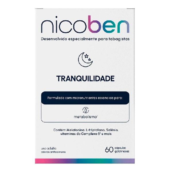 Complemento Alimentar Nicoben Tranquilidade 60 Cápsulas Gelatinosas