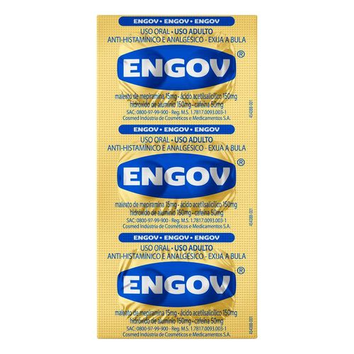 Analgésico E Antiácido Engov 6 Comprimidos