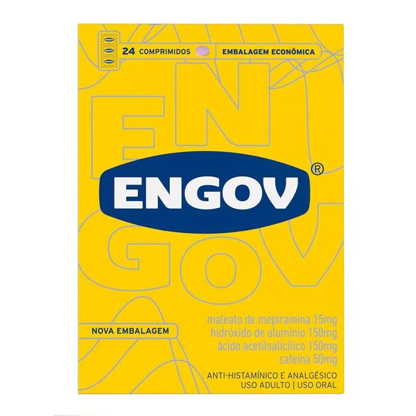 Analgésico e Antiácido Engov 24 Comprimidos