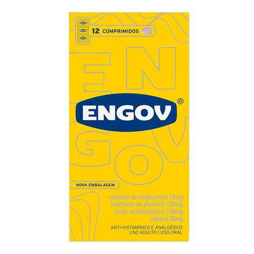 Analgésico E Antiácido Engov 12 Comprimidos