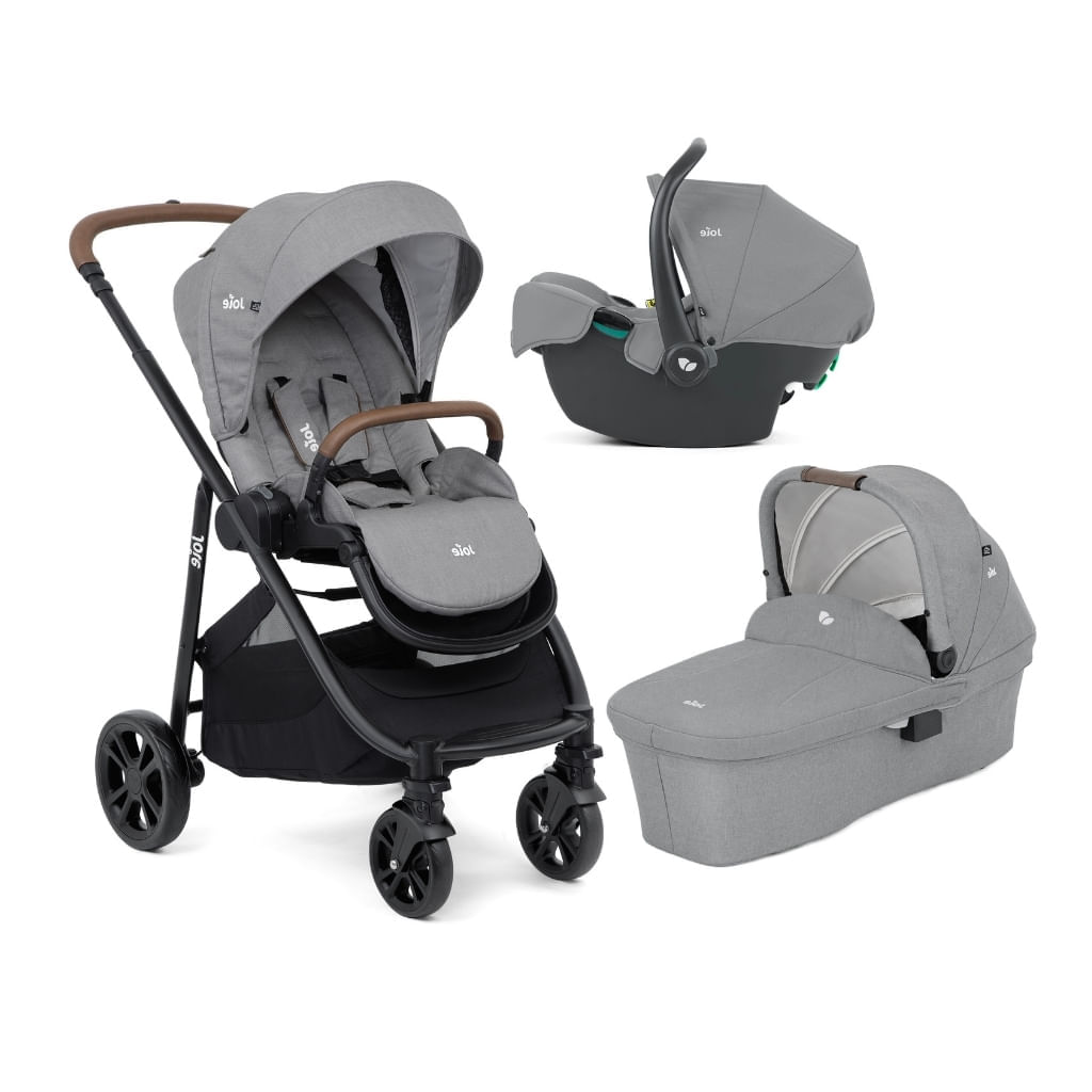 Carrinho de Bebê Travel System Trio Versatrax e Pebble Cinza + brinde Exclusivo + joie 935347478