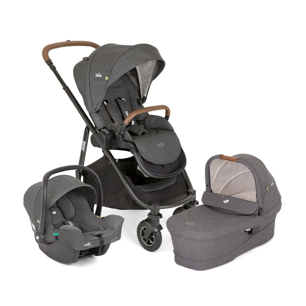 Carrinho de Bebê Travel System Trio Versatrax Cycle Cinza Shellgray + brinde Exclusivo + joie 935347485