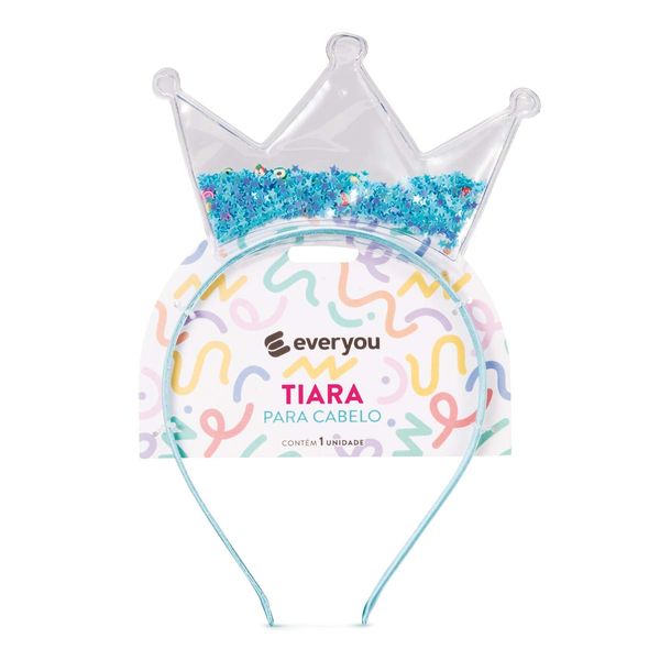 Tiara Infantil Ever You Lantejoulas Princesa Azul 1 Unidade