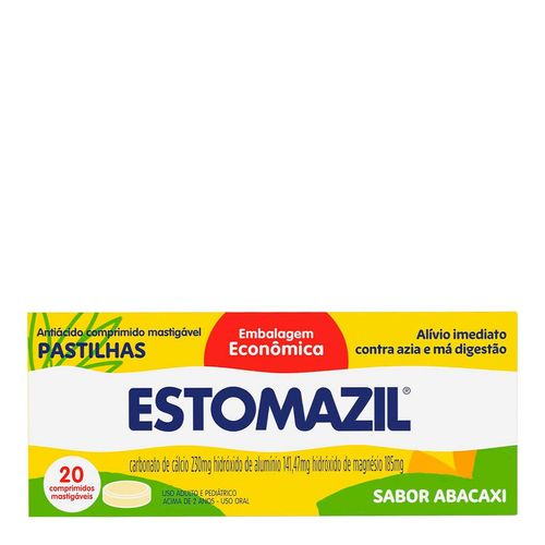 Antiácido Estomazil 185Mg + 231,5Mg + 178Mg Sabor Abacaxi 20 Pastilhas