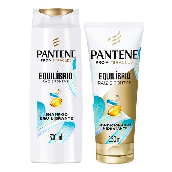 Kit Shampoo Pantene Equilíbrio Raiz e Pontas 300ml + Condicionador 150ml