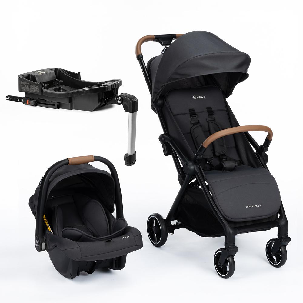 Carrinho com Bebê Conforto e Base Travel System Spark Plus Trio Isofix Black Graphite + safety 1st 935347853