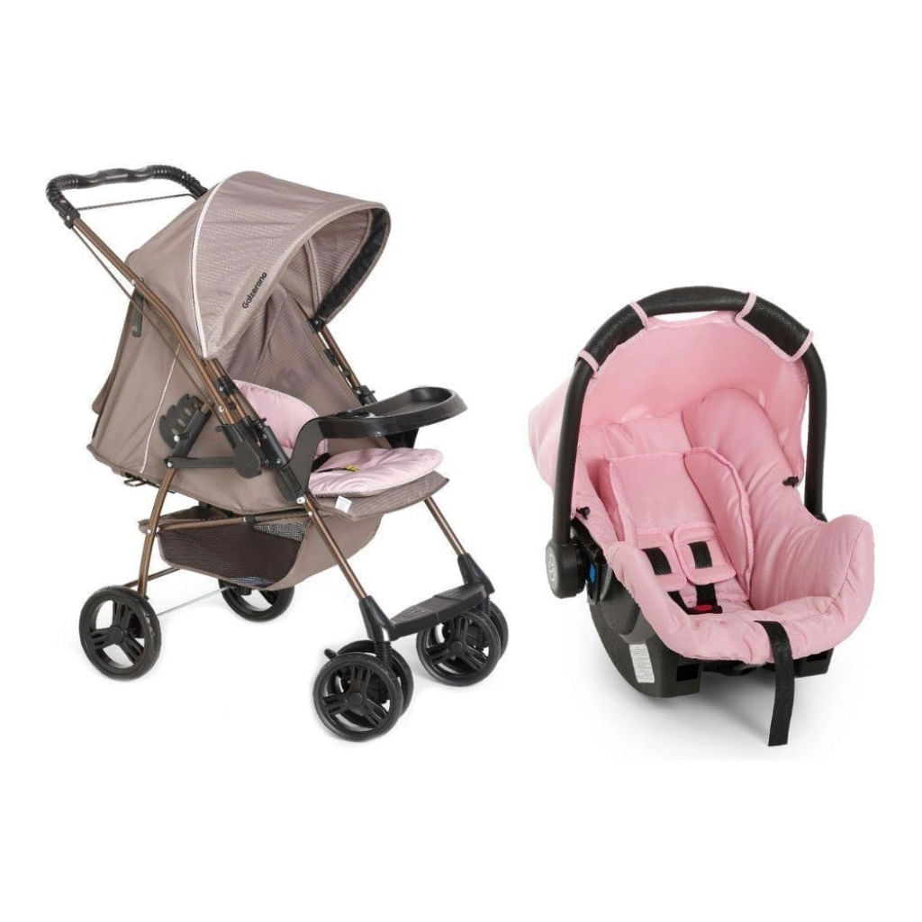 Carrinho de Bebê Travel System Milano Reversivel Ii Creme + galzerano 935347882