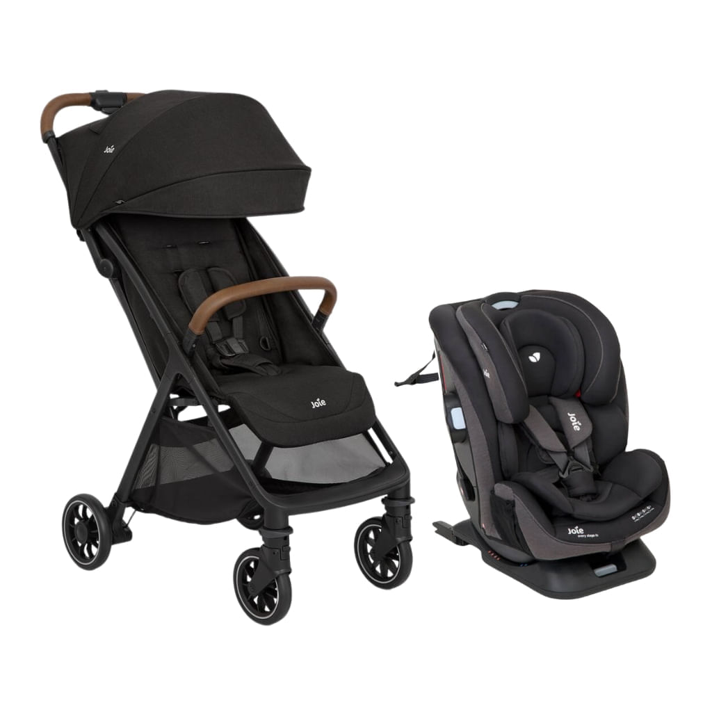 Carrinho de Bebê Pact Pro Chumbo Shale com Cadeirinha de Carro Every Stage Fx Preta + joie 935347917