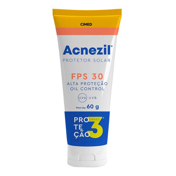 Protetor Solar Facial Acnezil FPS 30 Controle da Oleosidade 60g