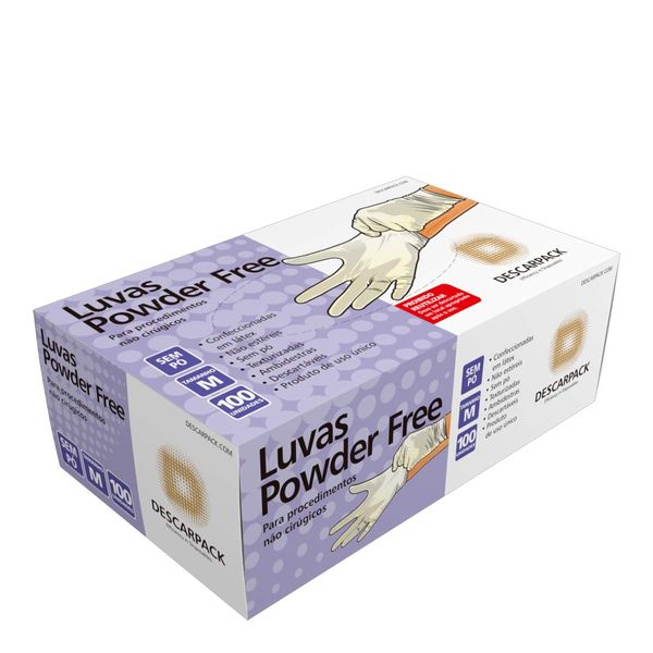 Luvas de Latex Descarpack Powder Free M 100 Unidades