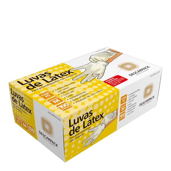 Luvas de Latex Descarpack com Pó M 100 Unidades