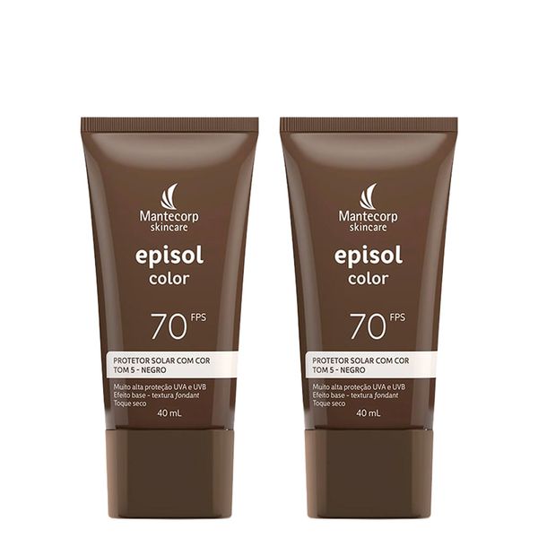 Kit Mantecorp Episol Color Protetor Solar Facial 5-Negro Fps70 40Ml - 2 Unidades