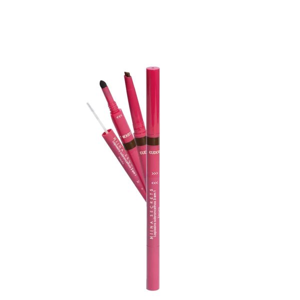 Lapiseira de Sobrancelha 3 em 1 Eudora Niina Secrets Marrom Escuro 1,1g
