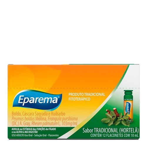 Fitoterápico Eparema Sabor Hortelã 12 Flaconetes De 10Ml